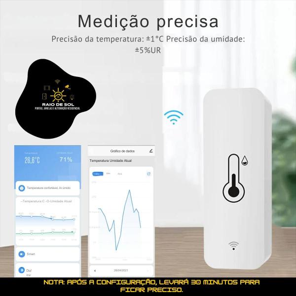 Imagem de Sensor De Temperatura E  Umidade  Inteligente Wifi  Alexa