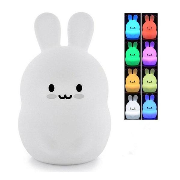 Imagem de Sensor de toque Rabbit LED Night Light Cartoon Silicone Bunn