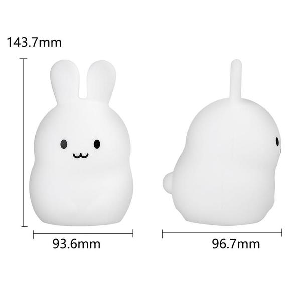 Imagem de Sensor de toque Rabbit LED Night Light Cartoon Silicone Bunn