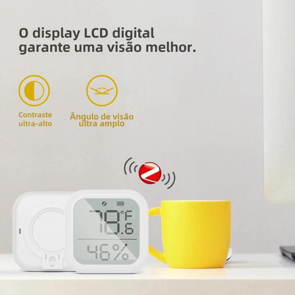 Imagem de Sensor de Umidade e Temperatura com Tela LED - Compatível com Google Assistant