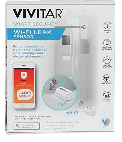 Imagem de Sensor de vazamento WiFi doméstico inteligente Vivitar WT12 com alerta branco