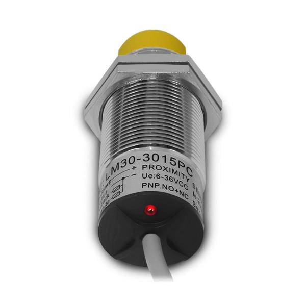 Imagem de Sensor Indutivo Cabo LM30 3015PC Não Faceado 30mm 6Vcc à  36Vcc PNP NA + NF Sibratec