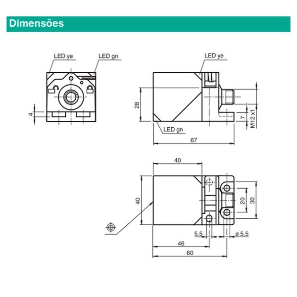 Imagem de Sensor Indutivo PNP 40MM M12 NBN40-L2-A2-V1 PEPPERL FUCHS