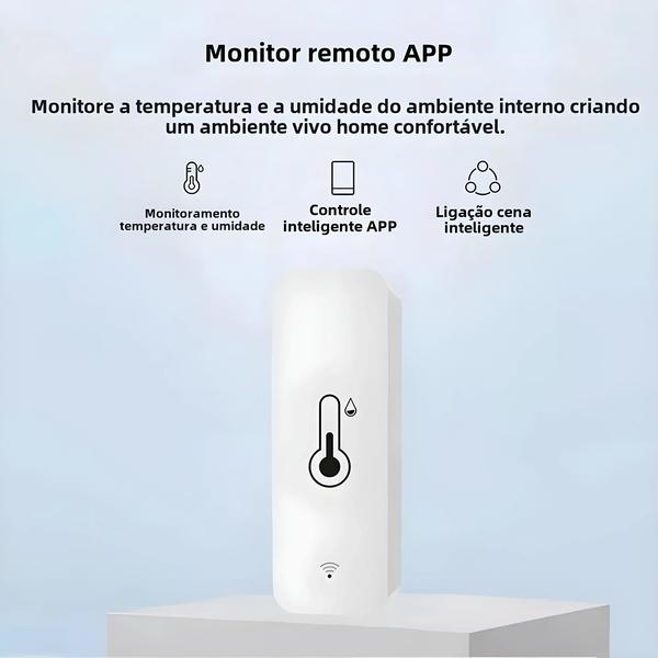 Imagem de Sensor Inteligente de Temperatura e Umidade Wi-Fi com Bateria - Compatível com Alexa