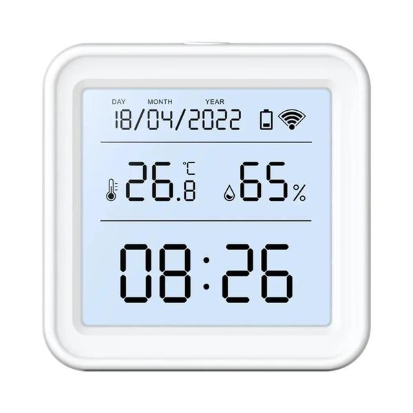 Imagem de Sensor Inteligente de Umidade e Temperatura Wi-Fi - Compatível com Tuya, Alexa e Google Home