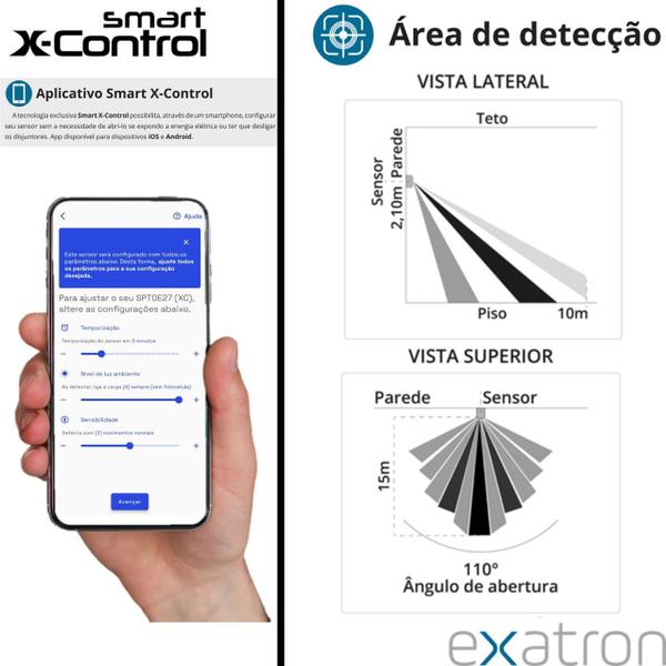 Imagem de Sensor Presença Frontal Temporizador APP Smart X Control