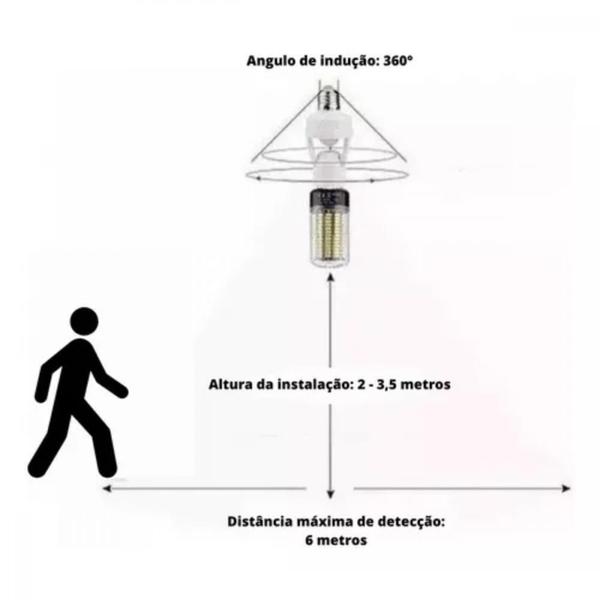 Imagem de Sensor Presença Lâmpada Fotocélula Soquete E27 Bocal Luz