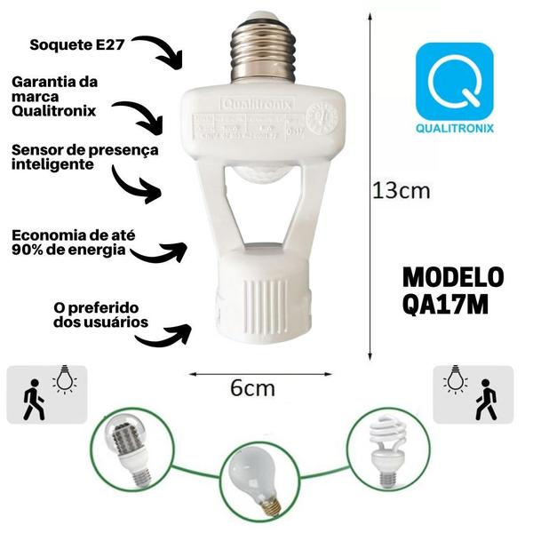 Imagem de Sensor Presença Qualitronix Com soquete E-27 QA17M