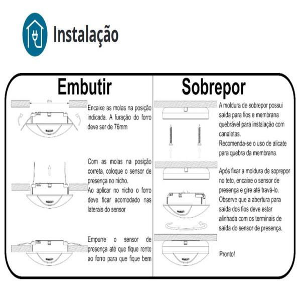 Imagem de Sensor Presença Slim Teto Smart X-Control 360 App Celular