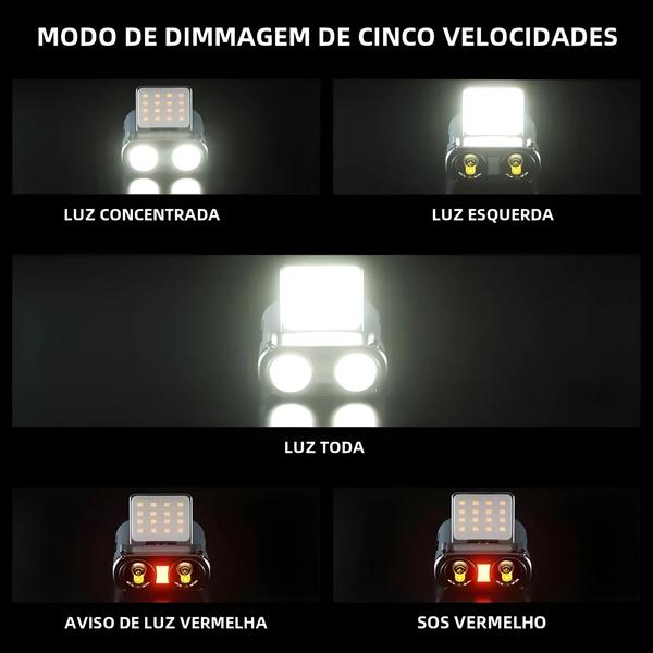 Imagem de Sensor Recarregável COB LED Farol USB Clip Light Bateria Embutida Para Pesca E Acampamento