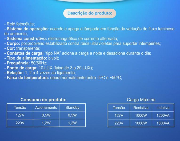 Imagem de Sensor Relé Fotocélula Fotoelétrico Acende a Noite Apaga de Dia Corujito Qr51