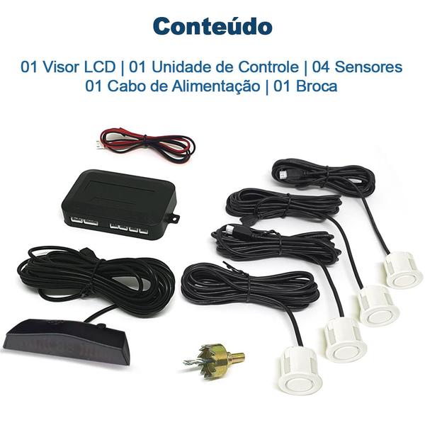 Imagem de Sensores Traseiros Estacionamento Branco Pérola Perolado Buzzer Distância Ford Fiesta 2011 2012 2013 2014 2015 2016