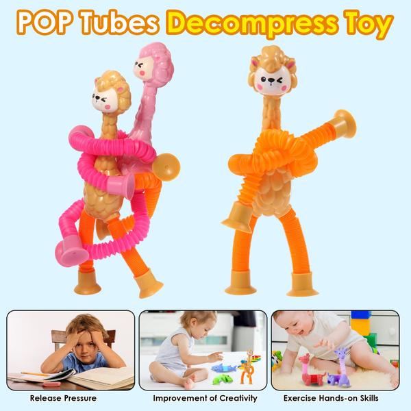 Imagem de Sensory Fidget Toys LED Pop Tubes Animal para crianças