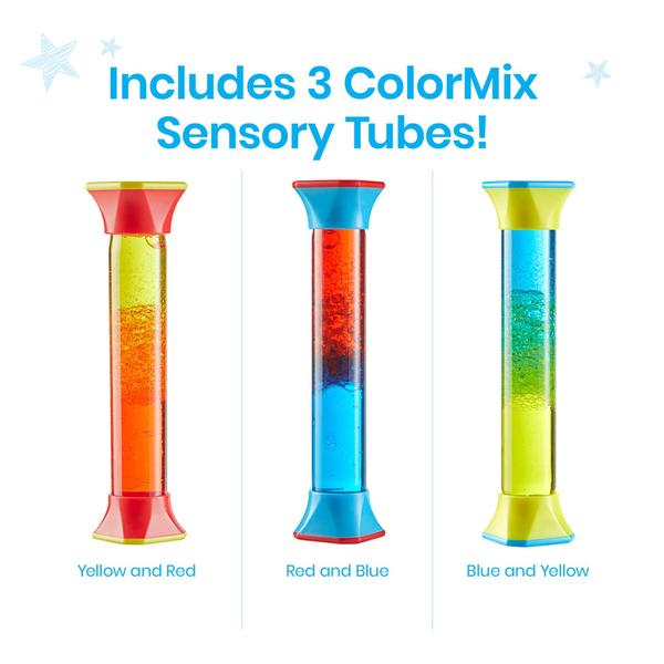 Imagem de Sensory Fidget Tubes hand2mind ColorMix para crianças de 3 a 5 anos (conjunto de 3)