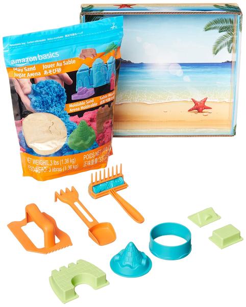 Imagem de Sensory Play Sand Amazon Basics moldável de 1,36 kg com moldes Castle