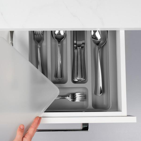 Separador Porta Talheres com Tampa Organizador de Gaveta Multiuso Logic - Ou Imagem de Separador Porta Talheres com Tampa Organizador de Gaveta Multiuso Logic