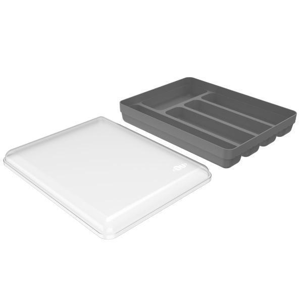 Separador Porta Talheres com Tampa Organizador de Gaveta Multiuso Logic - Ou Imagem de Separador Porta Talheres com Tampa Organizador de Gaveta Multiuso Logic