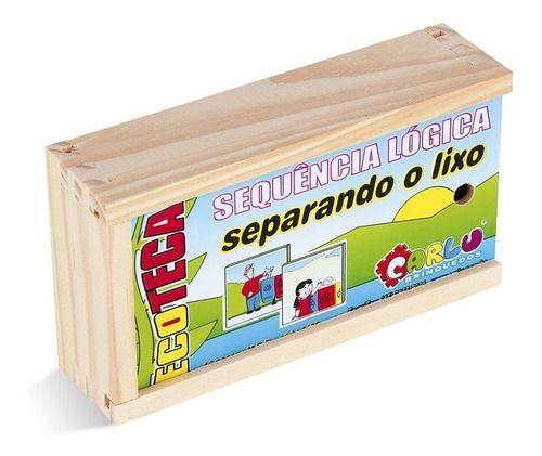 Imagem de Sequençia Lógica Separando O Lixo Em Mdf Com 16 Peças