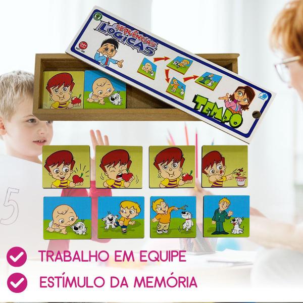 Sequências Lógicas Tempo Brinquedo Educativo em Madeira - Simque Imagem de Sequências Lógicas Tempo Brinquedo Educativo em Madeira