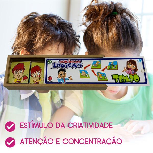 Sequências Lógicas Tempo Brinquedo Educativo em Madeira - Simque Imagem de Sequências Lógicas Tempo Brinquedo Educativo em Madeira