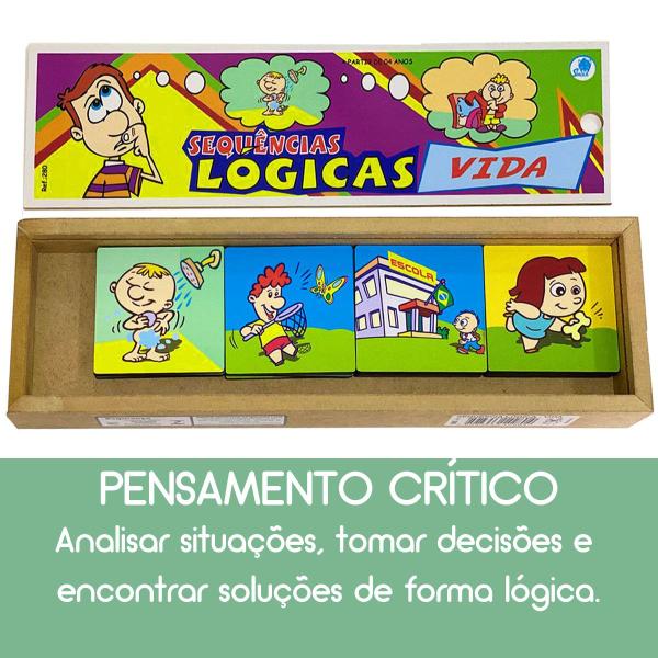 Imagem de Sequências Lógicas Vida Brinquedo Educativo em Madeira