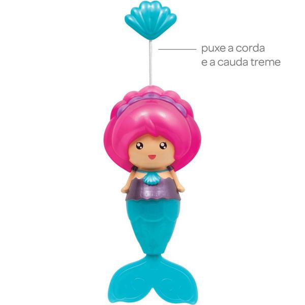 Imagem de Sereia Treme-Treme Rosa Brinquedo De Banho 11399 Buba