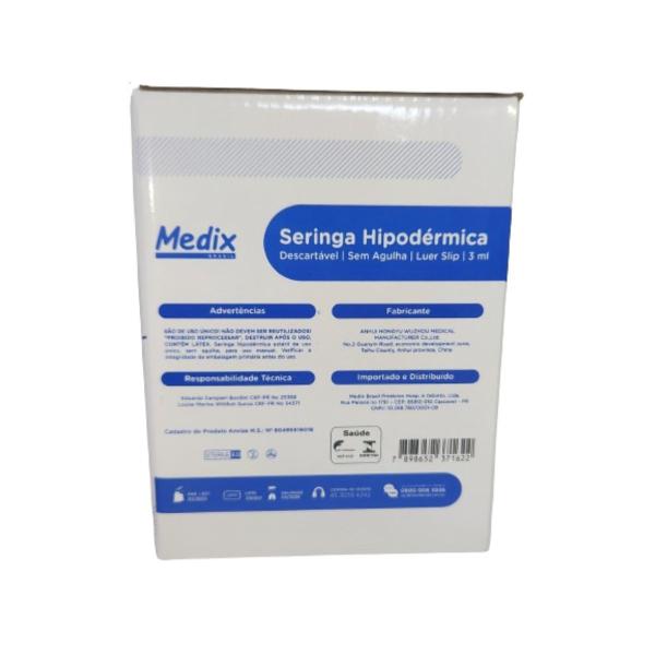 Imagem de Seringa 3ml Medix Luer Slip 20x70 100 unid