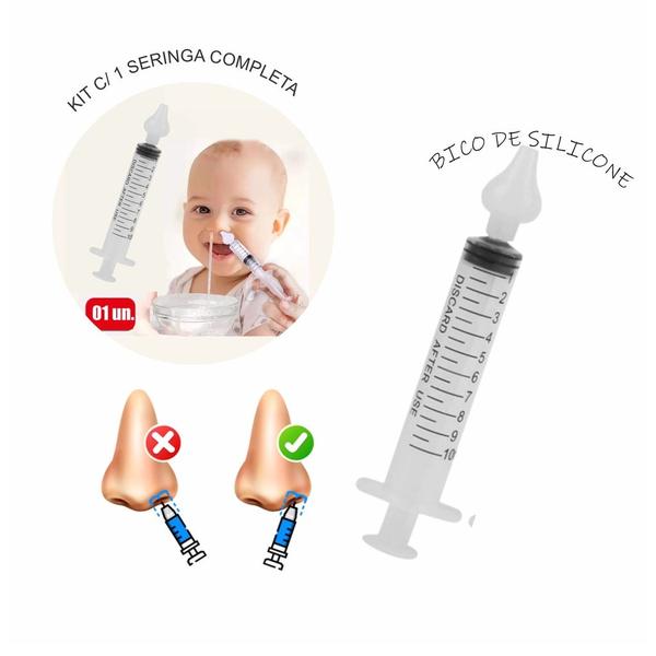 Imagem de Seringa Aspirador Nasal Para Bebe Com Ponta de Silicone 1Und