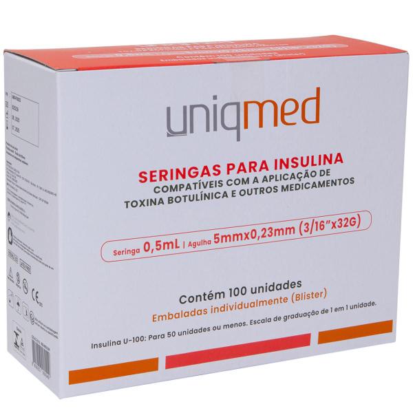 Imagem de Seringa Descartável Para Insulina/Toxina Botulinica 0,5 ml x 5 mm Uniqmed