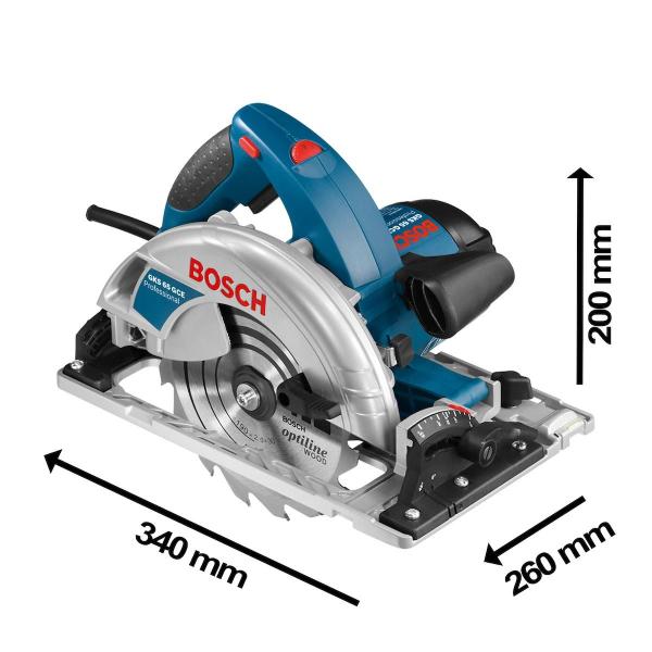 Imagem de Serra Circular Bosch GKS65 GCE 1800W 7 1/4 220V com Disco