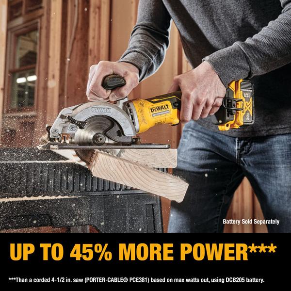 Imagem de Serra circular DEWALT ATOMIC 20V MAX* Ferramenta de 4-1/2 polegadas somente DCS571B