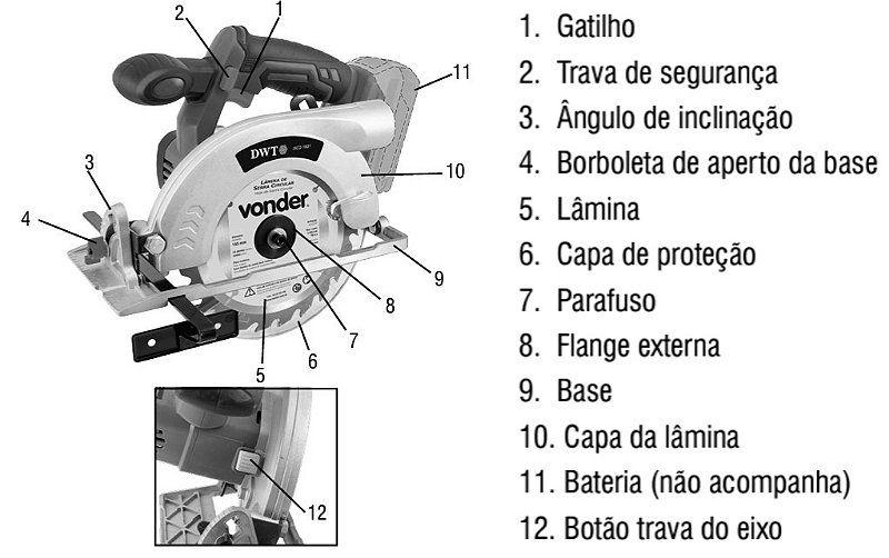 Imagem de Serra Circular DWT 18V ISCD1831 c/ 1 bateria 2Ah +carregador