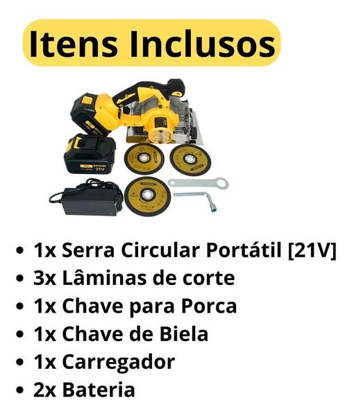 Imagem de Serra Circular Elétrica Com 2 Baterias 21V