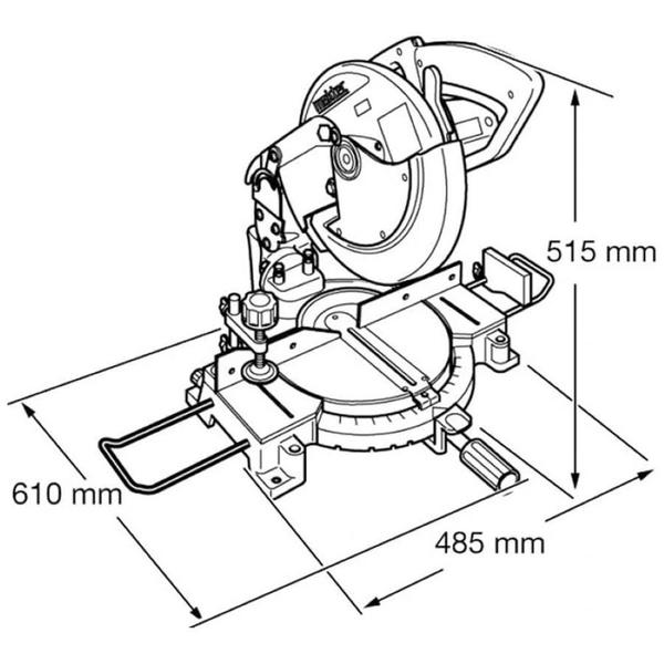 Imagem de Serra de Esquadria 255Mm Industrial 1500W Coletor de Pó Morsa Lâmina MLS100 110V Makita