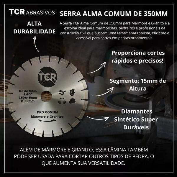 Imagem de Serra Diamantada Corte De Mármore Disco 350mm Alma Comum