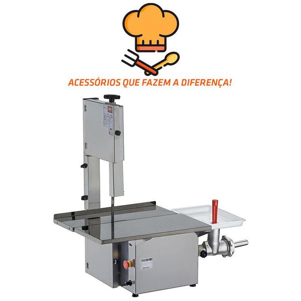 Serra Fita Com Mesa Móvel e Moedor BC 8 Bivolt Inox - Malta Imagem de Serra Fita Com Mesa Móvel e Moedor BC 8 Bivolt Inox