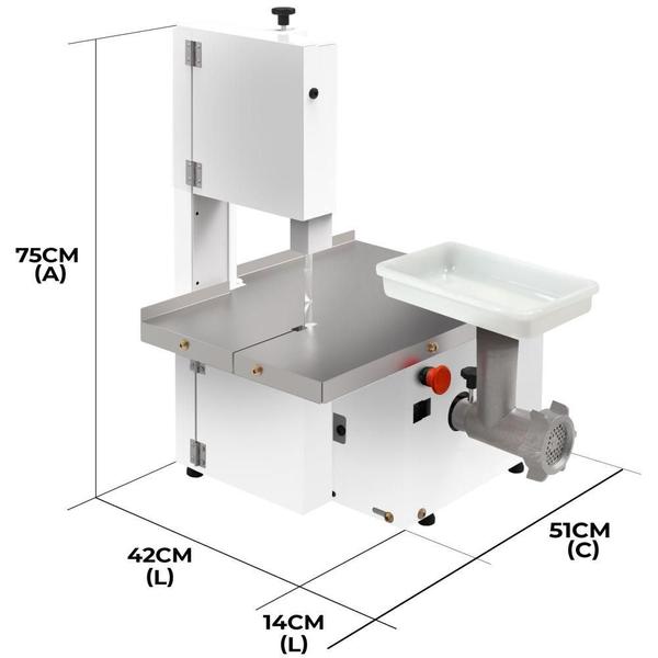 Imagem de Serra Fita De Bancada 146Mm 1/3Cv Com Moedor Saro Bivolt