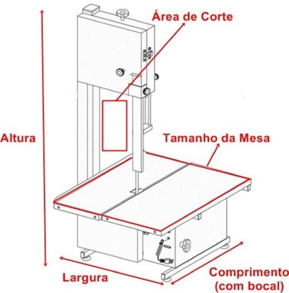 Imagem de Serra Fita Junior Lâmina 1,90M Mesa Fixa 1Cv 60Hz