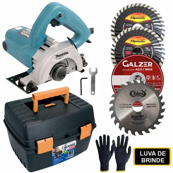 Imagem de Serra Mármore 110mm 1200w 220V Makita + Kit Maleta E Acessórios