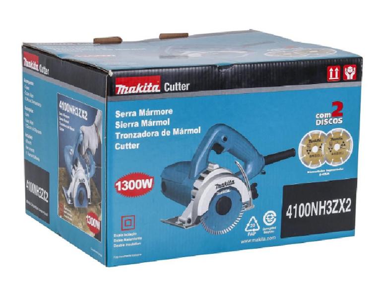 Imagem de Serra Mármore 1300W 4100NH3ZX2 com 2 Discos de Corte 127v - Makita