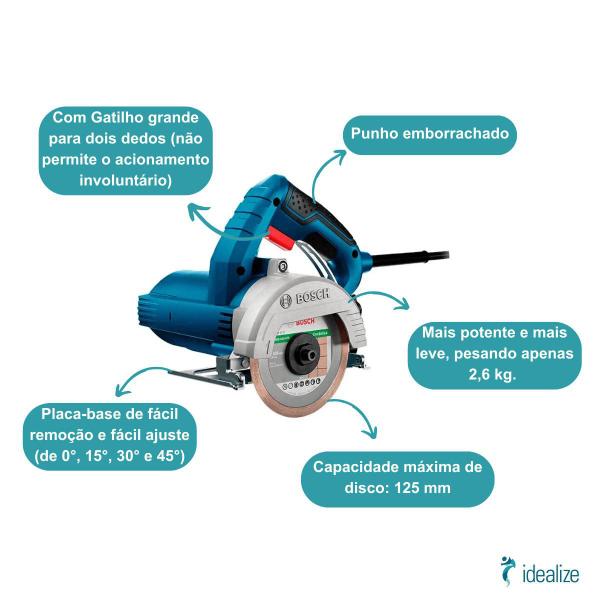 Imagem de Serra Mármore a Úmido Elétrica Professional Gdc 151 Titan 127v 1500w Azul Bosch