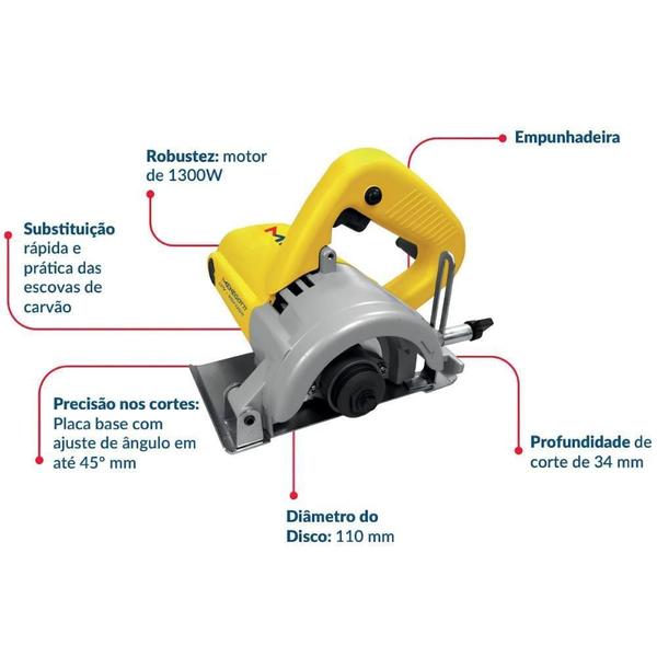 Imagem de Serra Marmore Msm-1300W 220V 60Hz Menegotti 110Mm