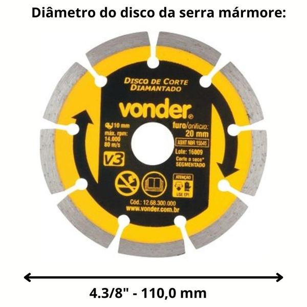 Imagem de Serra Marmore Vonder 1300W SMV1300 C/DISCO 220V