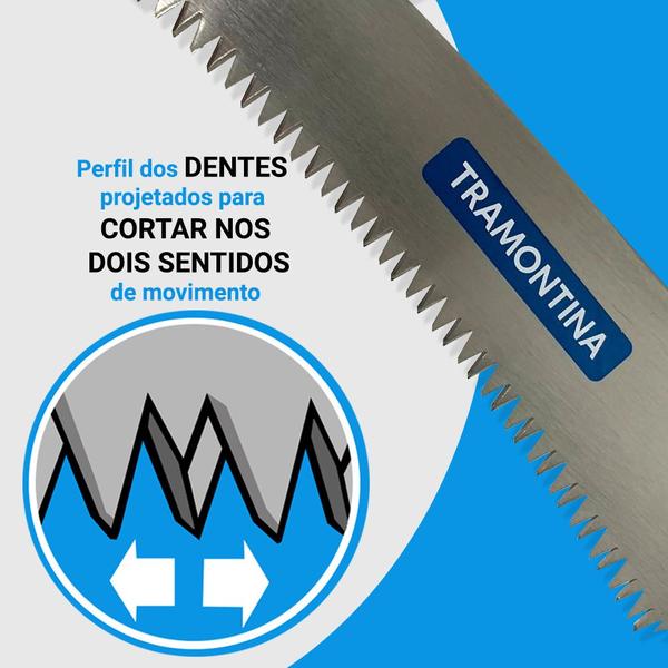 Imagem de Serra Serrote Fixo Para Poda Com Lâmina Aço 12,5 Cortador Para Podar Tronco de Arvore Profissional 