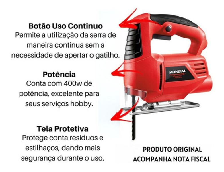 Imagem de Serra Tico Tico 400w Marceneiro 3000gpm Watts Fst-03 Mondial 220V