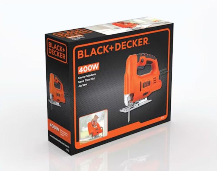 Imagem de Serra tico tico black decker 400w 220v js10b2 corte até 65mm tico-tico ergônomica (madeira, acrílico, alumínio, fibra de vidro)