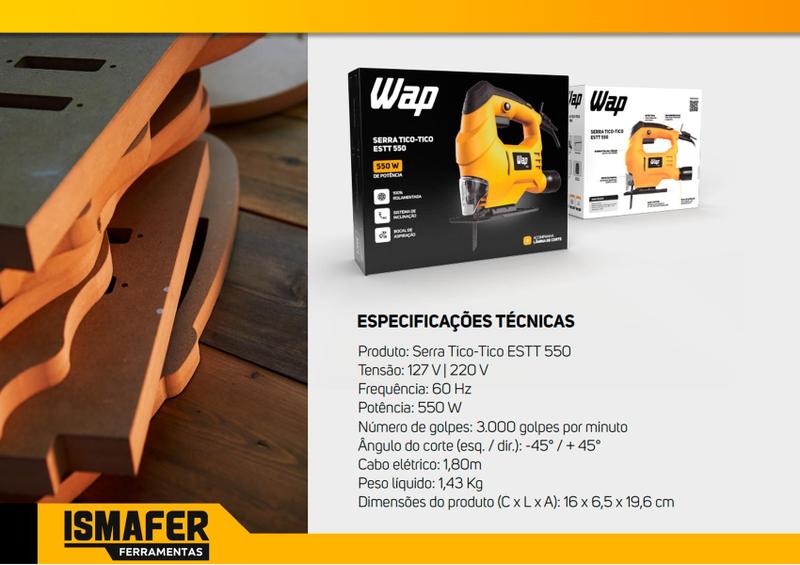 Imagem de Serra Tico Tico Wap Estt 550w 220v + Serra De Corte