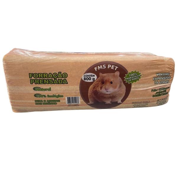 Imagem de Serragem Prensada Para Hamster Coelho Roedores 800g Pinus Absorção Umidade E Odor