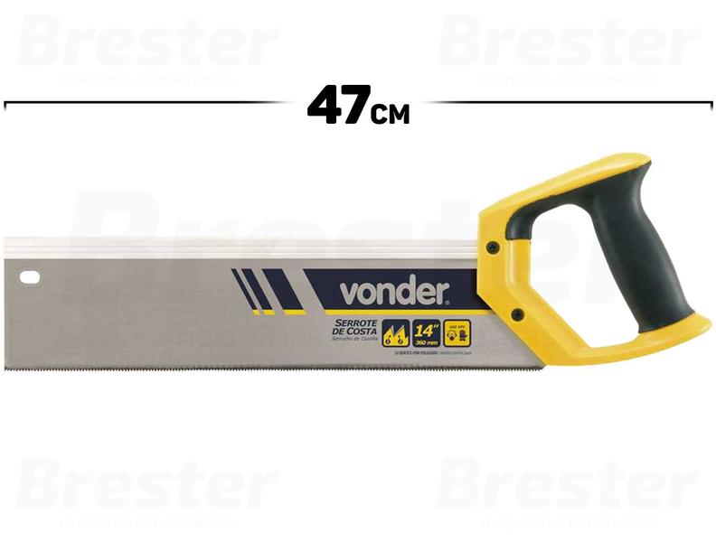 Imagem de Serrote Madeira De Costa Meia Esquadria 14 Pol 470mm Vonder