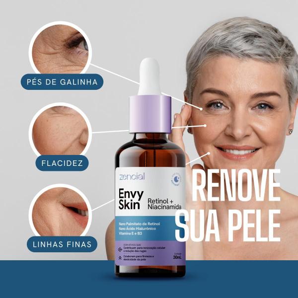 Sérum Facial AntiIdade Zencial Envy Skin com Retinol e Niacinamida
